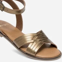 Sandale Bronze En Cuir à Brides Croisées -Univers Chaussure Magasin WWWERM 10385761281 4