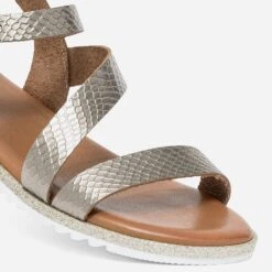 Sandale Bronze En Cuir Embossé -Univers Chaussure Magasin WWWERM 10385761290 4