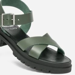 Sandale TEXTO Kaki En Cuir éco-conçu à Semelle Crantée -Univers Chaussure Magasin WWWERM 10385761327 4