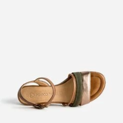 Sandale Compensée MARCO TOZZI Kaki En Cuir Velours -Univers Chaussure Magasin WWWERM 10385920030 4