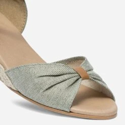 Sandale Petit Compensée Vert Et Doré En Toile -Univers Chaussure Magasin WWWERM 10385920284 5