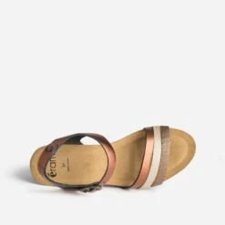 Sandale Compensée Anatomique Marron En Cuir Métallisé -Univers Chaussure Magasin WWWERM 10385920289 4