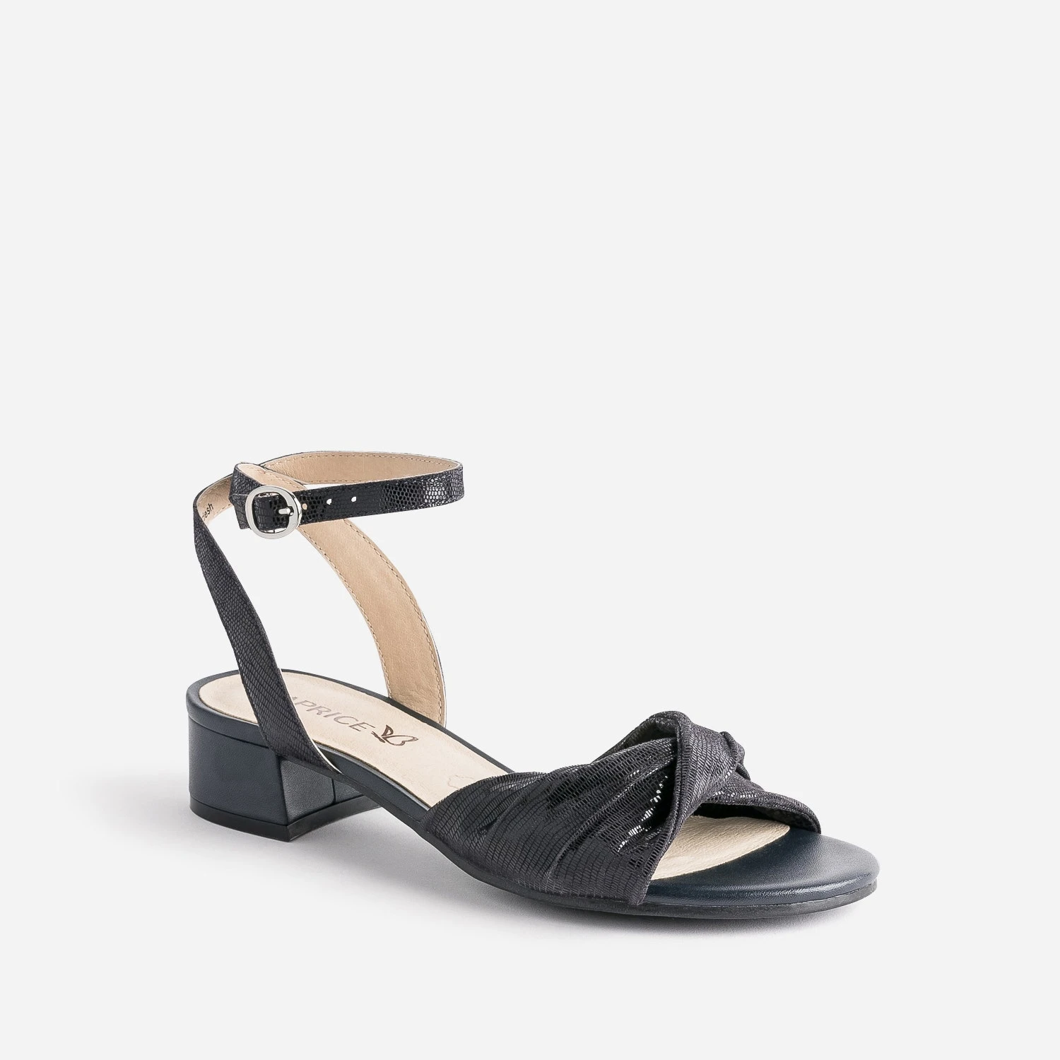 Sandale CAPRICE Marine Cuir Effet Python Verni 4 Sandale CAPRICE Marine Cuir Effet Python Verni – Image 2