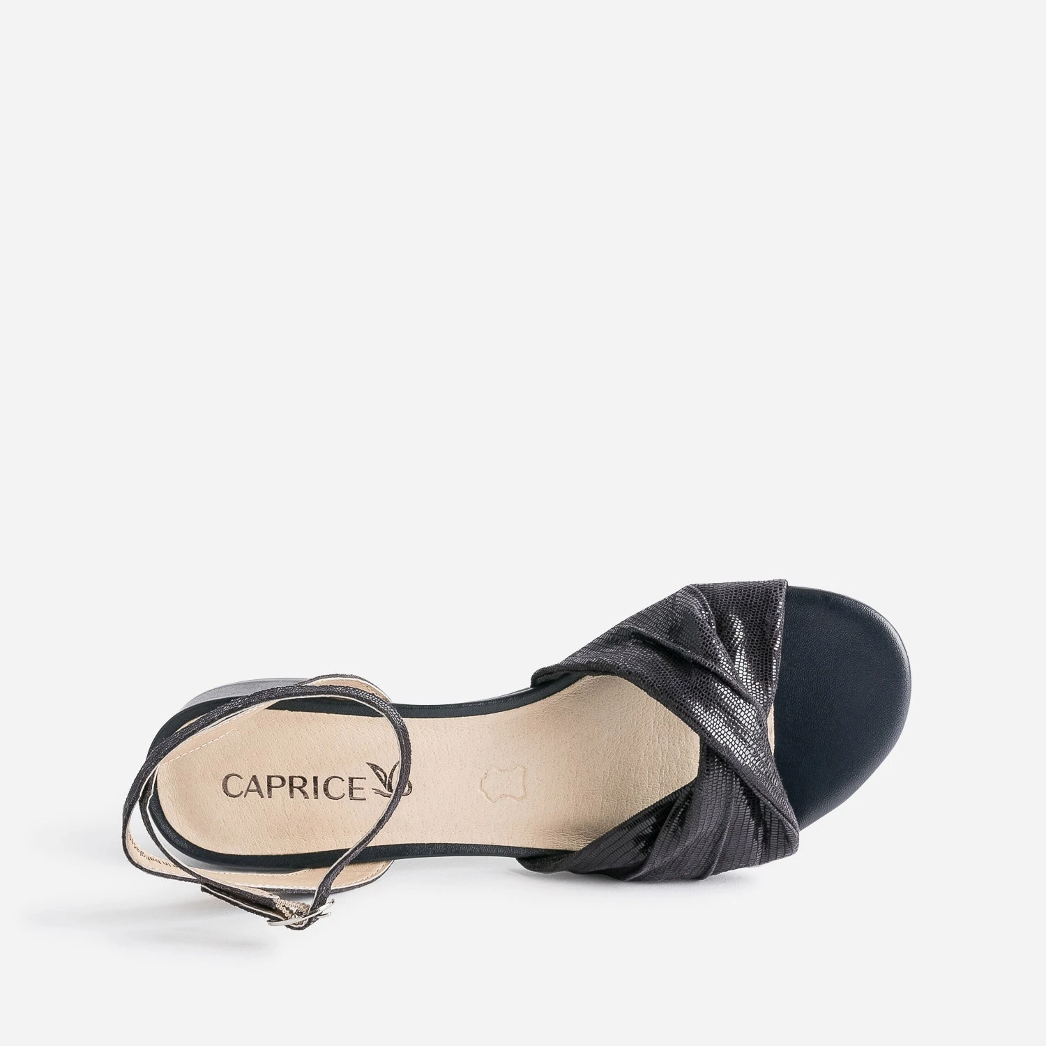 Sandale CAPRICE Marine Cuir Effet Python Verni 7 Sandale CAPRICE Marine Cuir Effet Python Verni – Image 5