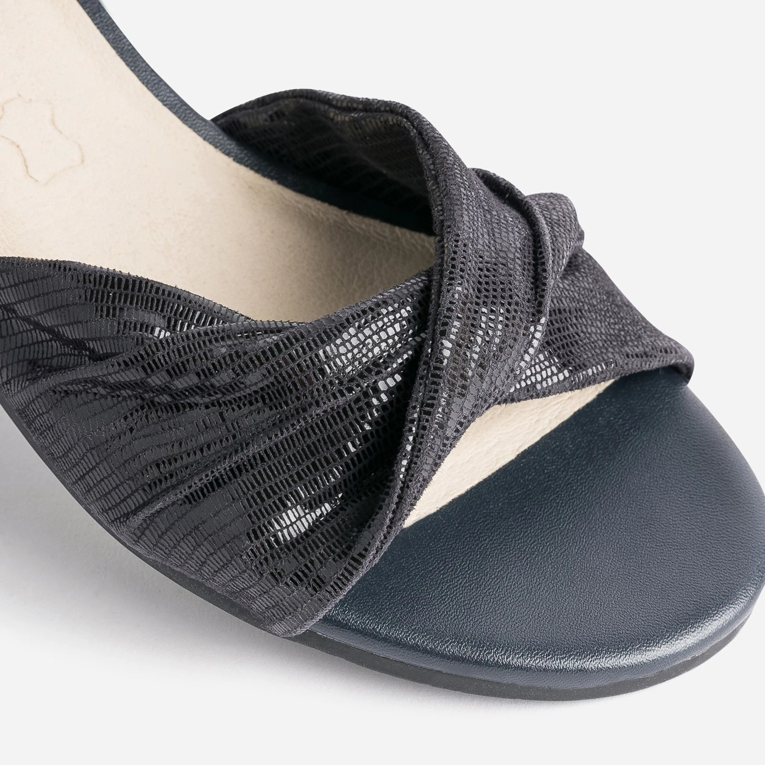 Sandale CAPRICE Marine Cuir Effet Python Verni 8 Sandale CAPRICE Marine Cuir Effet Python Verni – Image 6