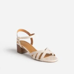 Sandale ERAM FLEX Beige Clair En Cuir Verni -Univers Chaussure Magasin WWWERM 10386330015 1