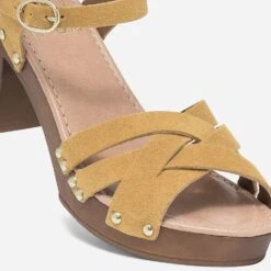 Sandale-sabot TEXTO Jaune En Cuir Velours éco-conçu -Univers Chaussure Magasin WWWERM 10386340079 4