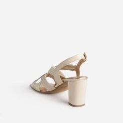 Sandale à Talon Beige En Cuir 11 Sandale à Talon Beige En Cuir -Univers Chaussure Magasin WWWERM 10386340114 3