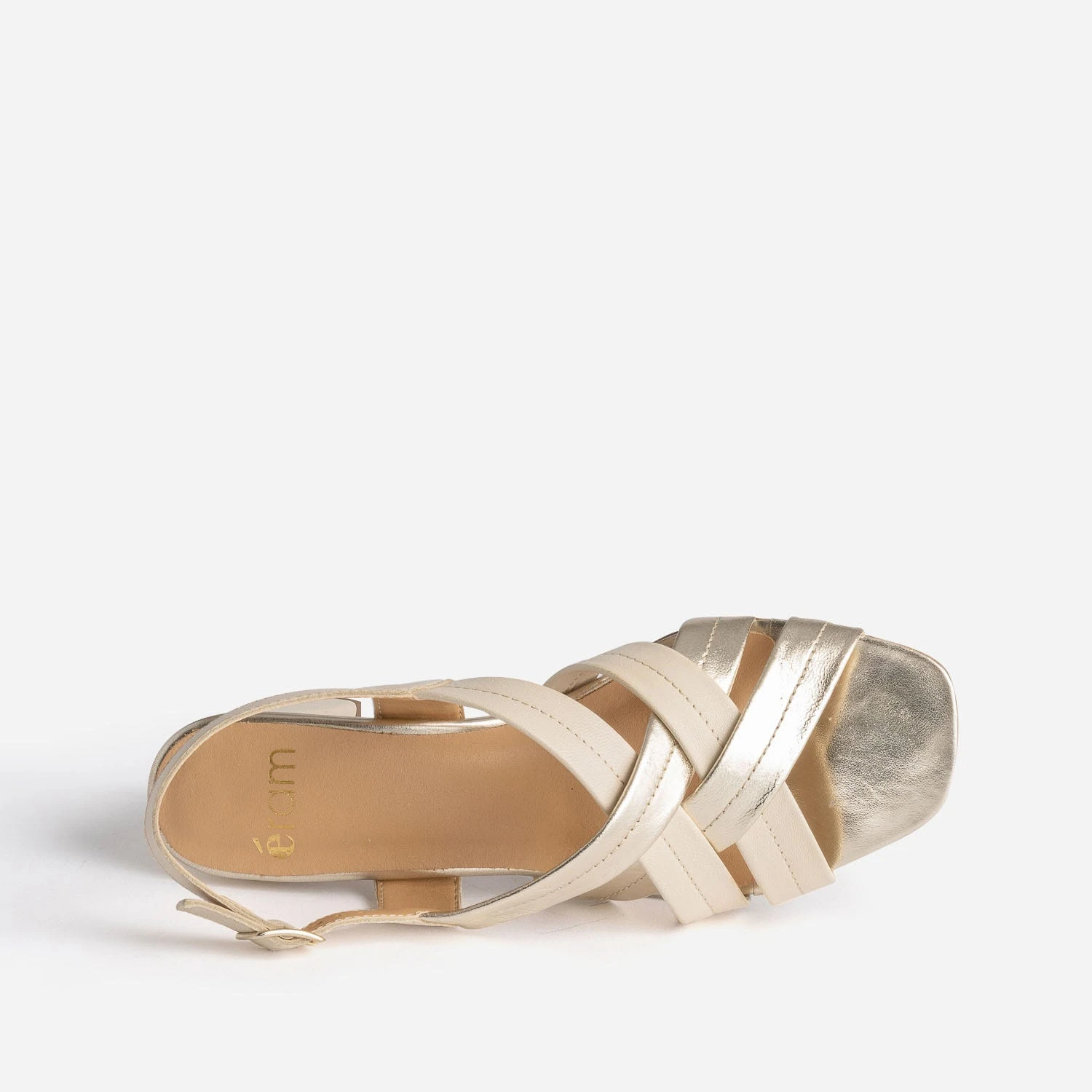 Sandale à Talon Beige En Cuir 7 Sandale à Talon Beige En Cuir – Image 5