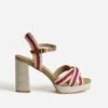 Sandale Plateforme TEXTO Beige Tressée Rouge Et Rose 1 Sandale Plateforme TEXTO Beige Tressée Rouge Et Rose -Univers Chaussure Magasin WWWERM 10386340117 0
