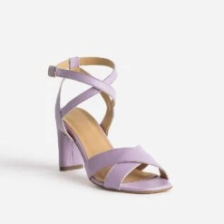 Sandale Talon En Cuir Mauve -Univers Chaussure Magasin WWWERM 10386340124 1