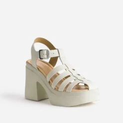 Sandale TEXTO Beige Clair En Cuir à Plateforme -Univers Chaussure Magasin WWWERM 10386340134 1