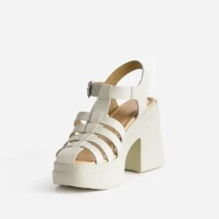 Sandale TEXTO Beige Clair En Cuir à Plateforme -Univers Chaussure Magasin WWWERM 10386340134 2