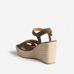 Sandale Compensée TEXTO Kaki Suédée 12 Sandale Compensée TEXTO Kaki Suédée -Univers Chaussure Magasin WWWERM 10386420030 3