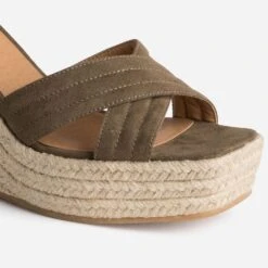 Sandale Compensée TEXTO Kaki Suédée 14 Sandale Compensée TEXTO Kaki Suédée -Univers Chaussure Magasin WWWERM 10386420030 5