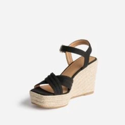 Sandale Compensée TEXTO Noire Suédée 10 Sandale Compensée TEXTO Noire Suédée -Univers Chaussure Magasin WWWERM 10386420041 2