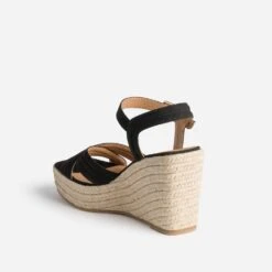 Sandale Compensée TEXTO Noire Suédée 11 Sandale Compensée TEXTO Noire Suédée -Univers Chaussure Magasin WWWERM 10386420041 3