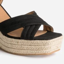 Sandale Compensée TEXTO Noire Suédée 13 Sandale Compensée TEXTO Noire Suédée -Univers Chaussure Magasin WWWERM 10386420041 5