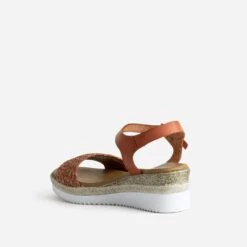 Sandale Orange éco-conçue En Cuir Avec Bride Tressée -Univers Chaussure Magasin WWWERM 10386420059 3