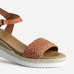 Sandale Orange éco-conçue En Cuir Avec Bride Tressée -Univers Chaussure Magasin WWWERM 10386420059 5