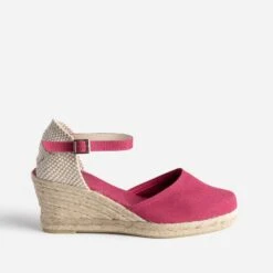Espadrille Compensée Framboise éco-conçue En Toile