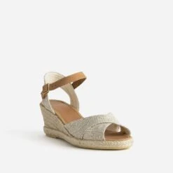 Sandale Compensée Beige Pailleté Or -Univers Chaussure Magasin WWWERM 10386420300 1