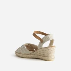 Sandale Compensée Beige Pailleté Or -Univers Chaussure Magasin WWWERM 10386420300 3