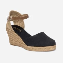 Espadrille Compensée Noire En Toile -Univers Chaussure Magasin WWWERM 10386420476 1