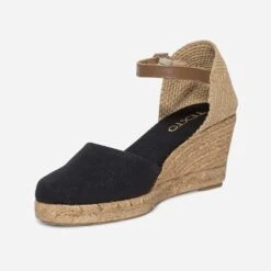 Espadrille Compensée Noire En Toile -Univers Chaussure Magasin WWWERM 10386420476 2