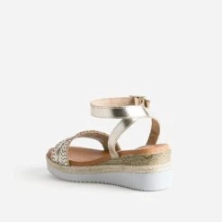 Sandale Or En Cuir -Univers Chaussure Magasin WWWERM 10386420537 3