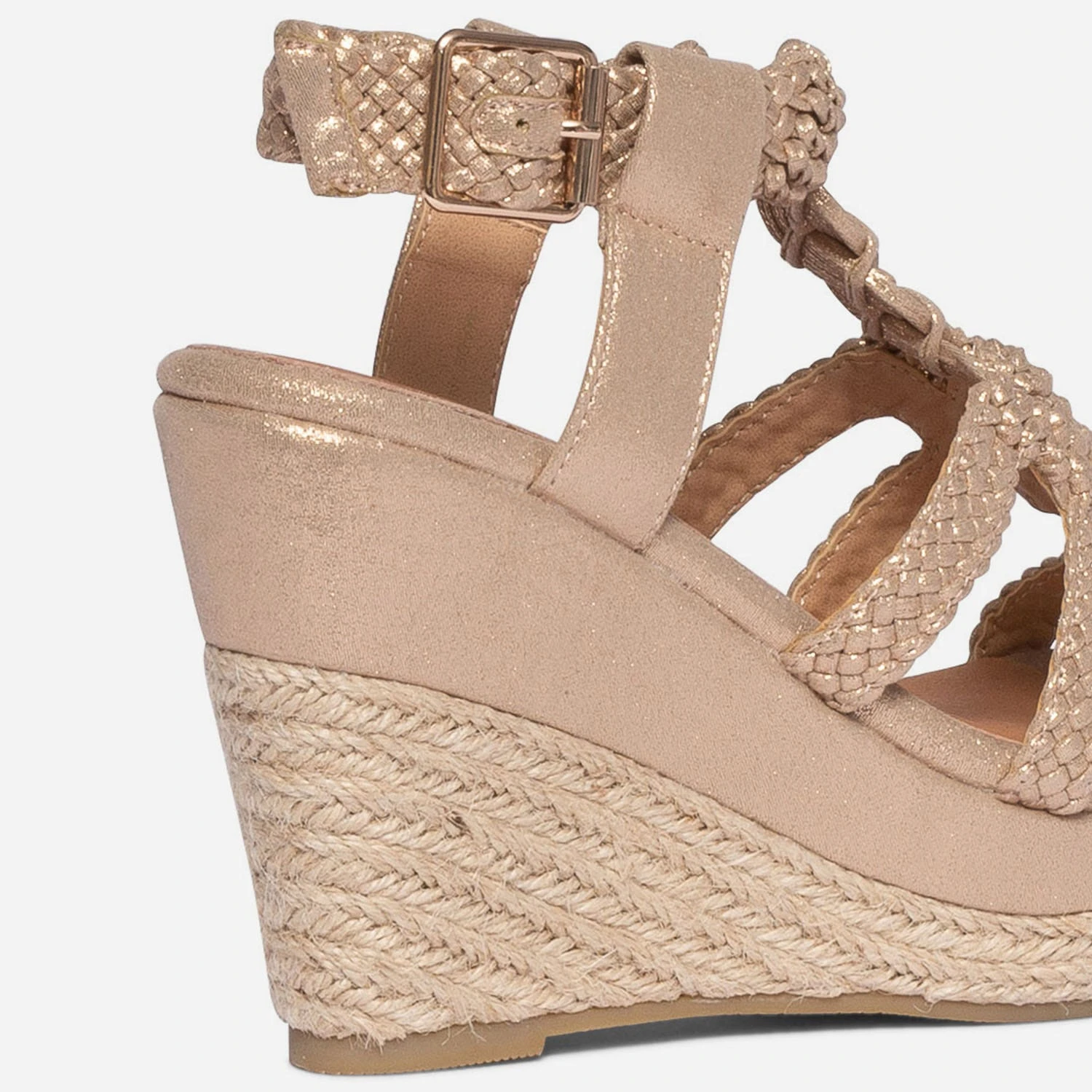 Sandale Compensée TEXTO Beige Irisée 7 Sandale Compensée TEXTO Beige Irisée – Image 5