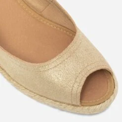 Sandale Compensée Or En Cuir Velours -Univers Chaussure Magasin WWWERM 10386420581 4