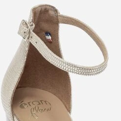 Sandale Compensée ERAM FLEX Dorée En Cuir Embossé 15 Sandale Compensée ERAM FLEX Dorée En Cuir Embossé -Univers Chaussure Magasin WWWERM 10386420588 5