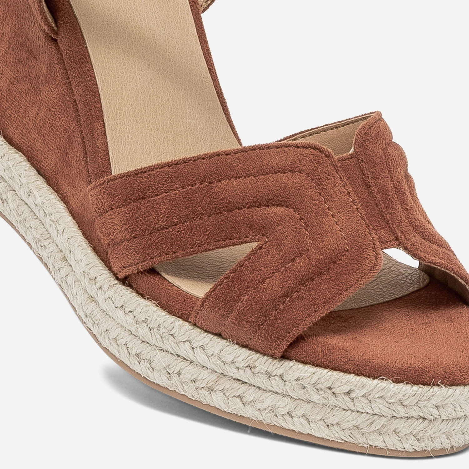 Sandale Compensée TEXTO Rouille Suédée 8 Sandale Compensée TEXTO Rouille Suédée – Image 6