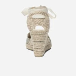 Espadrille Compensée Vert Sauge Pailleté En Toile -Univers Chaussure Magasin WWWERM 10386420612 3