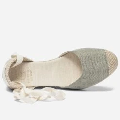 Espadrille Compensée Vert Sauge Pailleté En Toile -Univers Chaussure Magasin WWWERM 10386420612 4