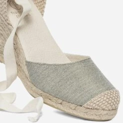 Espadrille Compensée Vert Sauge Pailleté En Toile -Univers Chaussure Magasin WWWERM 10386420612 5