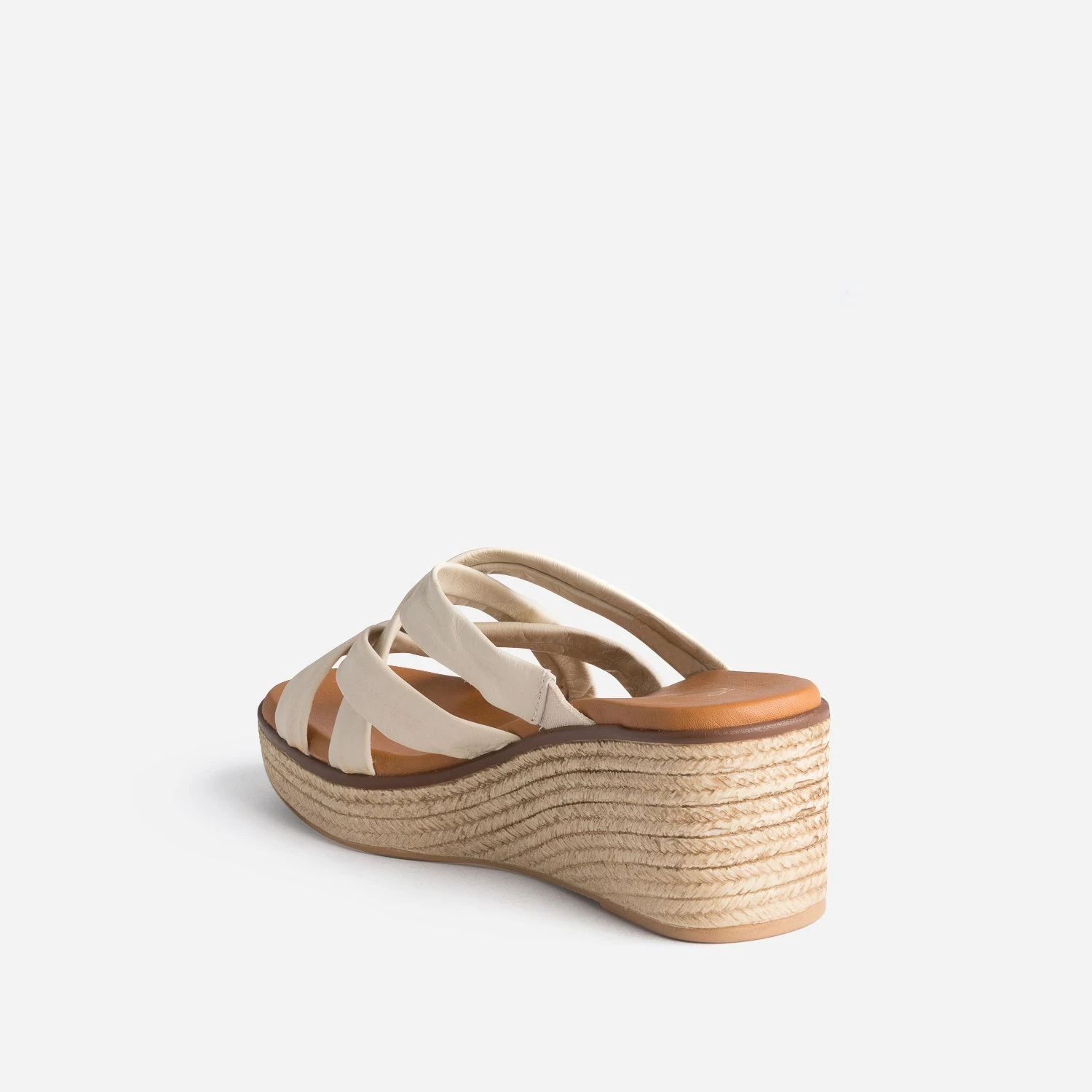 Mule Compensée Beige éco-conçue En Cuir Souple 6 Mule Compensée Beige éco-conçue En Cuir Souple – Image 4