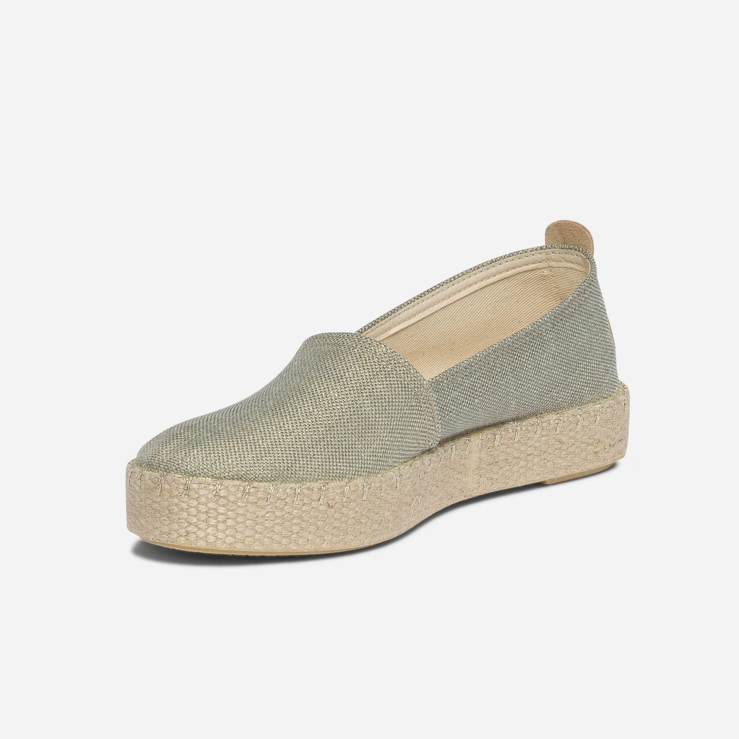 Espadrille Vert Pailleté Or En Toile 6 Espadrille Vert Pailleté Or En Toile – Image 4