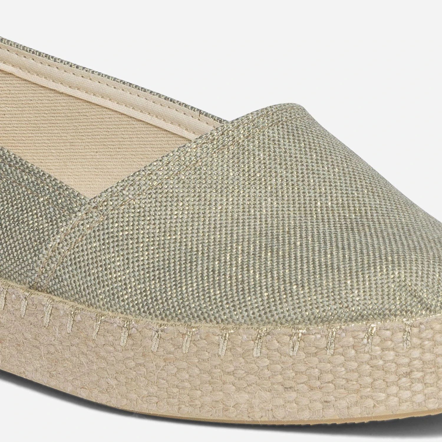 Espadrille Vert Pailleté Or En Toile 9 Espadrille Vert Pailleté Or En Toile – Image 7