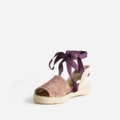 Espadrille Violet, Corail, Blanc En Textile -Univers Chaussure Magasin WWWERM 10388500074 2