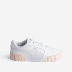 Tennis PUMA Blanche Et Pêche à Plateforme